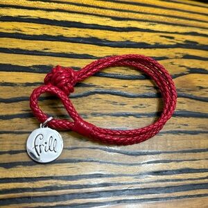Vera Bradley braided cord bracelet with “frill” charm